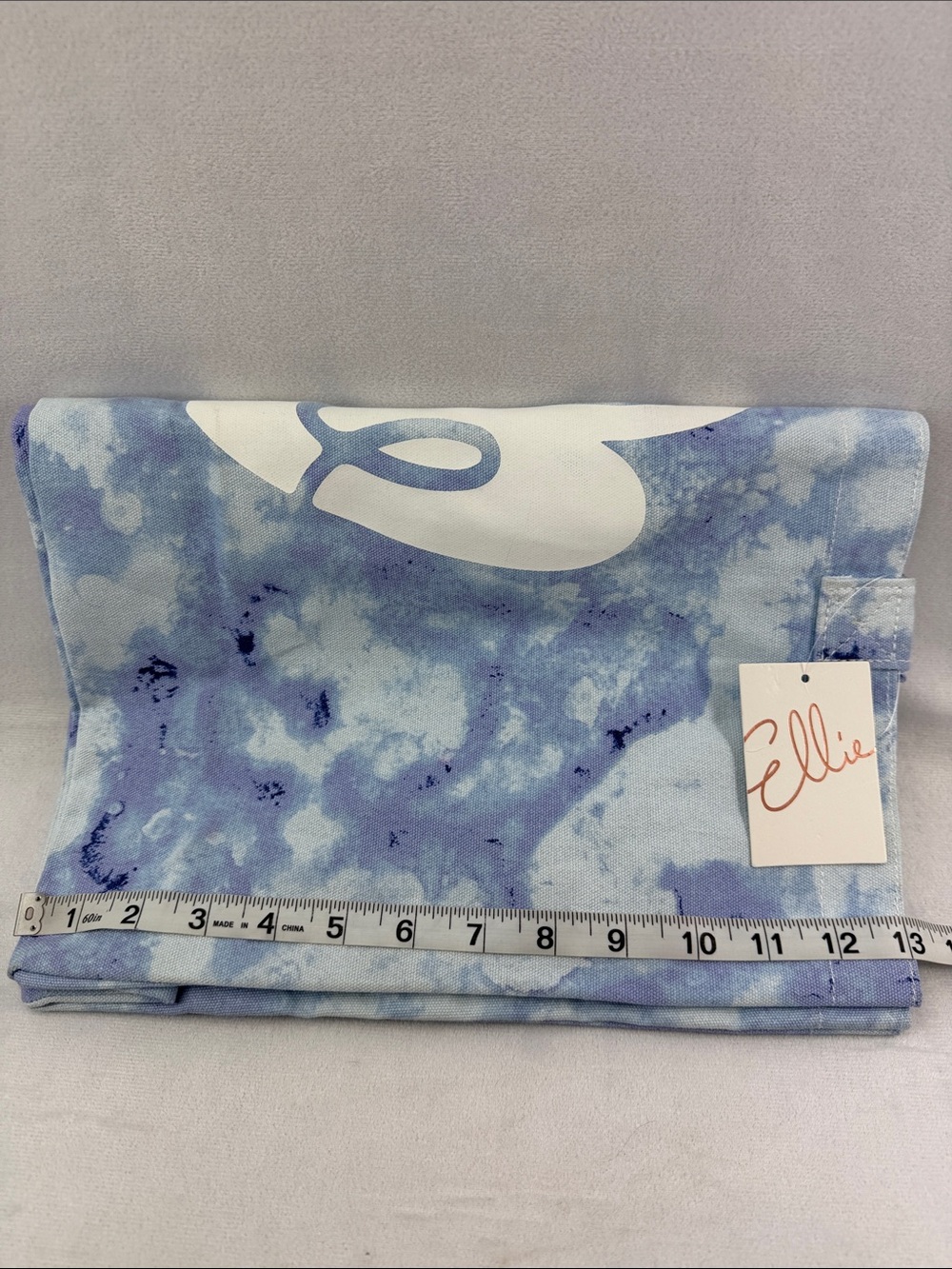 Ellie Lavender Tie-Dye Canvas Tote with White Heart Logo - Picture 5 of 6
